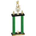 Double Green Carbon Fiber Fourth Place Hockey Trophy