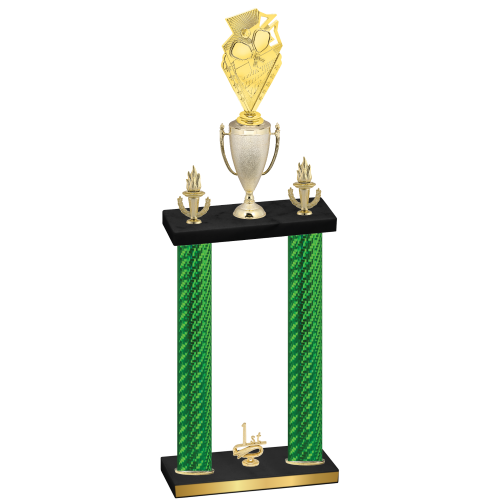 Double Green Carbon Fiber First Place Pickleball Trophy