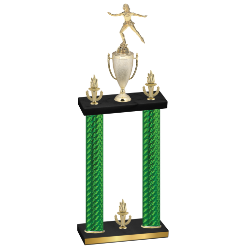 Double Green Carbon Fiber Victory Skater Trophy