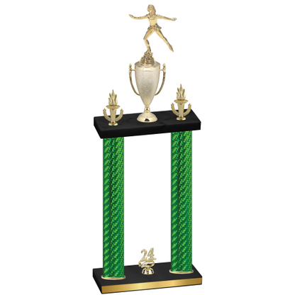 Double Green Carbon Fiber Year Skater Trophy