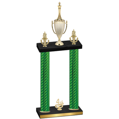 Double Green Carbon Fiber Fourth Place Chess Trophy