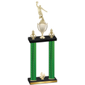 Double Green Carbon Fiber Fourth Place Basketball Trophy