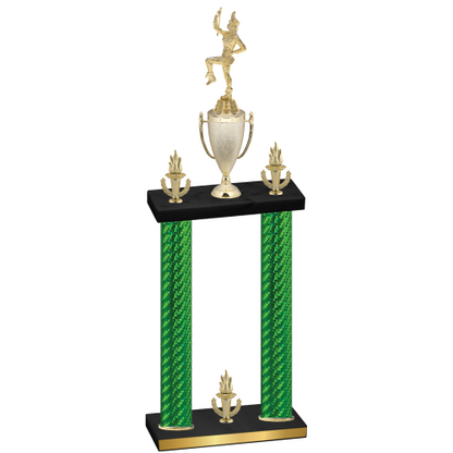 Double Green Carbon Fiber Victory Majorette Trophy