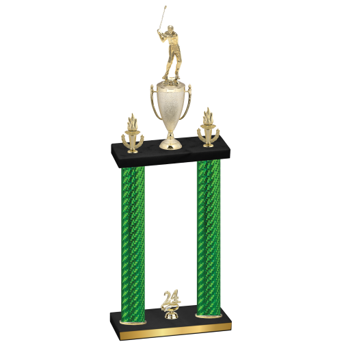 Double Green Carbon Fiber Year Golf Trophy