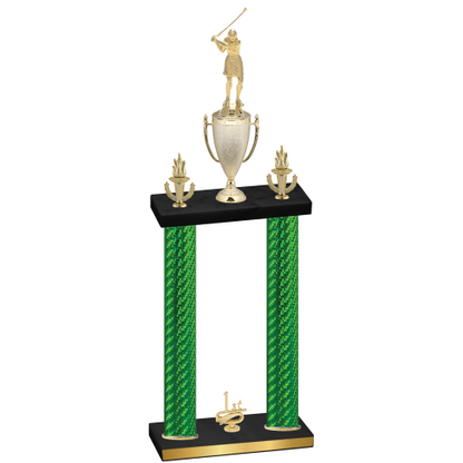 Double Green Carbon Fiber First Place Golf Trophy