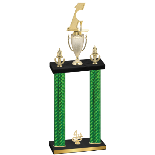 Double Green Carbon Fiber Fourth Place Golf Trophy