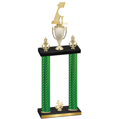 Double Green Carbon Fiber Fourth Place Golf Trophy