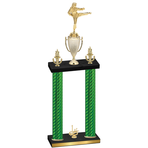 Double Green Carbon Fiber First Place Karate Trophy