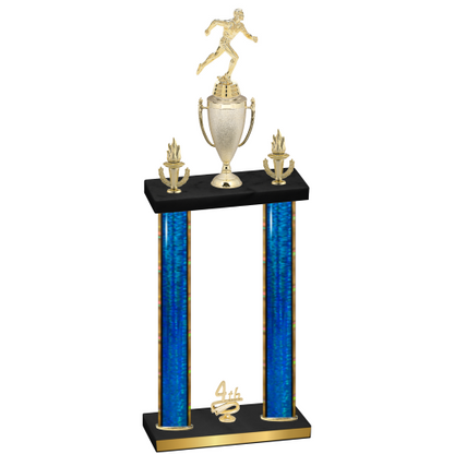 Double Blue Glacier Fourth Place Running Trophy