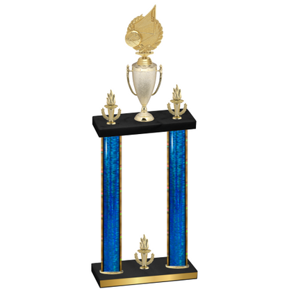 Double Blue Glacier Victory Volleyball Trophy