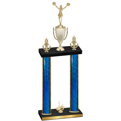 Double Blue Glacier First Place Cheerleading Trophy