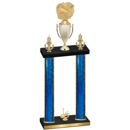 Double Blue Glacier First Place Cheerleading Trophy