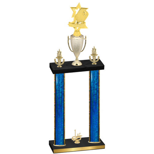 Double Blue Glacier First Place Pickleball Trophy