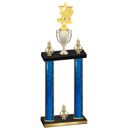 Double Blue Glacier Victory Pickleball Trophy
