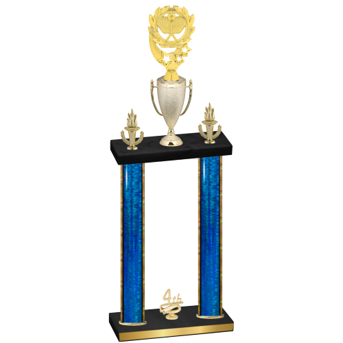 Double Blue Glacier Fourth Place Pickleball Trophy