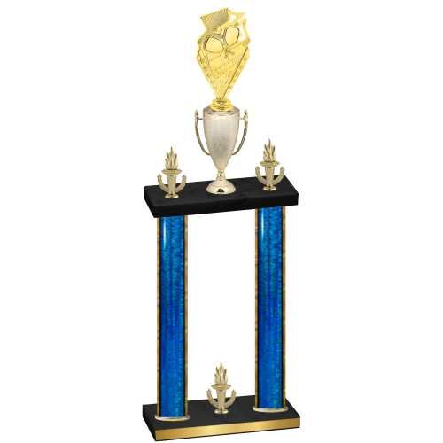 Double Blue Glacier Victory Pickleball Trophy
