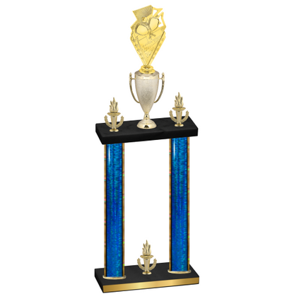 Double Blue Glacier Victory Pickleball Trophy