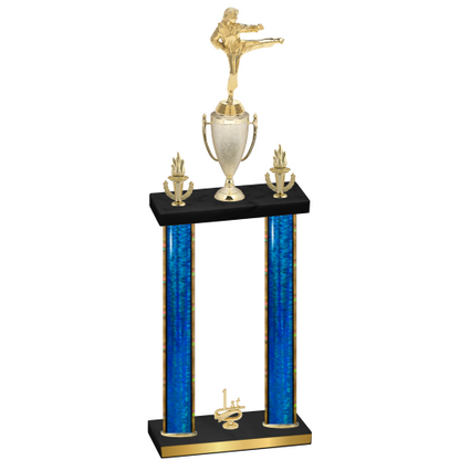 Double Blue Glacier First Place Karate Trophy