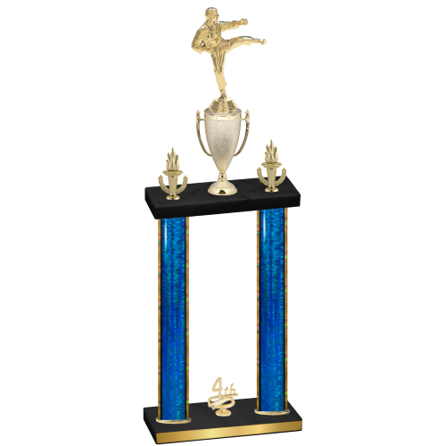 Double Blue Glacier Fourth Place Karate Trophy