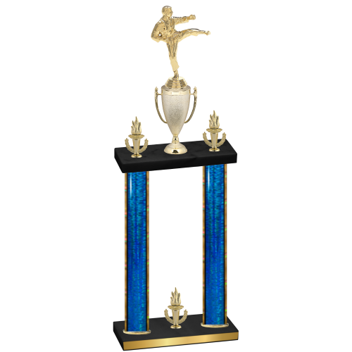 Double Blue Glacier Victory Karate Trophy