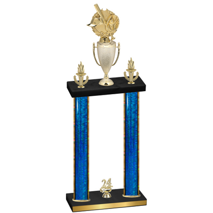 Double Blue Glacier Year Baseball Trophy