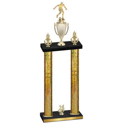 Double Gold Glacier Year Soccer Trophy
