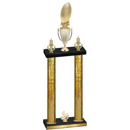 Double Gold Glacier Fourth Place Football Trophy