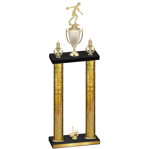 Double Gold Glacier First Place Bowling Trophy