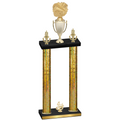 Double Gold Glacier Fourth Place Cheerleading Trophy