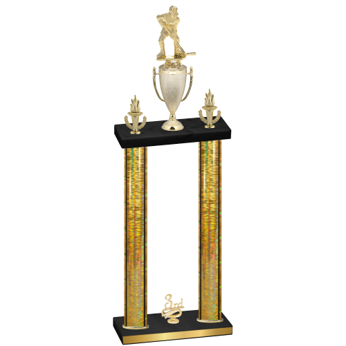 Double Gold Glacier Third Place Hockey Trophy