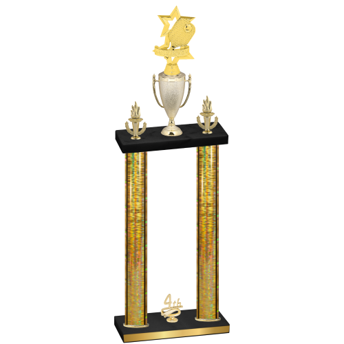 Double Gold Glacier Fourth Place Pickleball Trophy