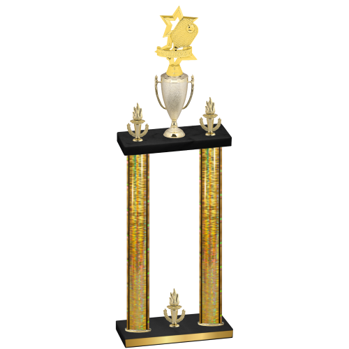 Double Gold Glacier Victory Pickleball Trophy