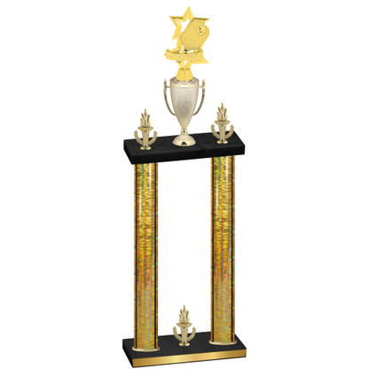 Double Gold Glacier Victory Pickleball Trophy