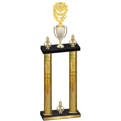 Double Gold Glacier Victory Pickleball Trophy