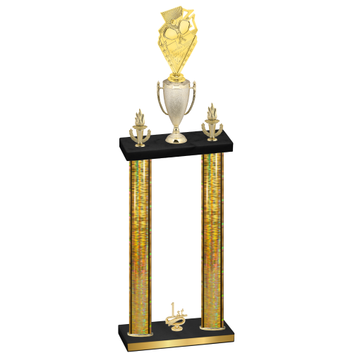 Double Gold Glacier First Place Pickleball Trophy