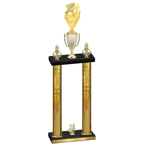 Double Gold Glacier Year Pickleball Trophy