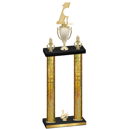 Double Gold Glacier Third Place Golf Trophy