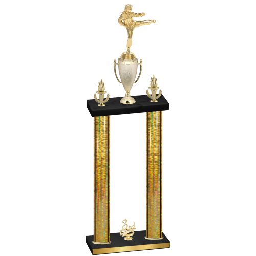 Double Gold Glacier Third Place Karate Trophy