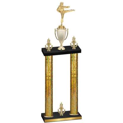 Double Gold Glacier Victory Karate Trophy