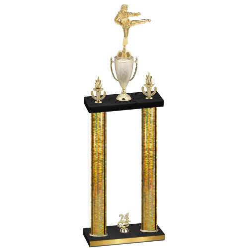 Double Gold Glacier Year Karate Trophy