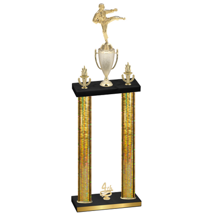 Double Gold Glacier Fourth Place Karate Trophy