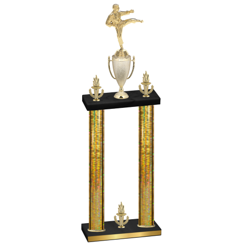 Double Gold Glacier Victory Karate Trophy