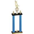 Double Blue Carbon Fiber First Place Football Trophy