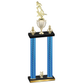 Double Blue Carbon Fiber Year Football Trophy