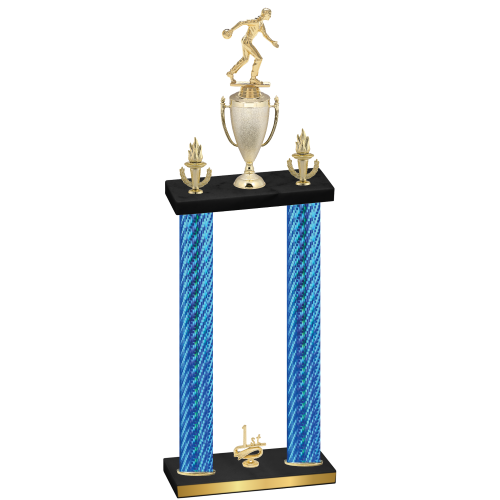 Double Blue Carbon Fiber First Place Bowling Trophy