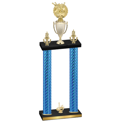 Double Blue Carbon Fiber First Place Bowling Trophy