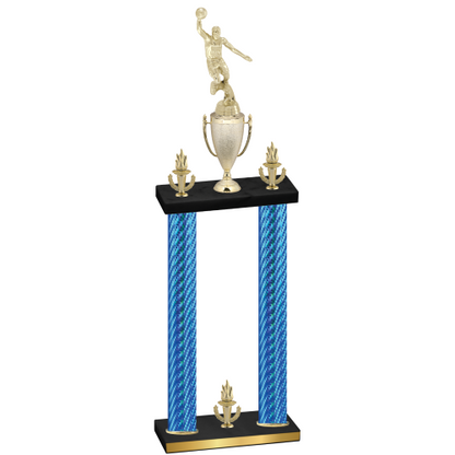 Double Blue Carbon Fiber Victory Basketball Trophy