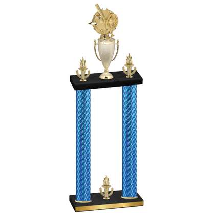 Double Blue Carbon Fiber Victory Baseball Trophy