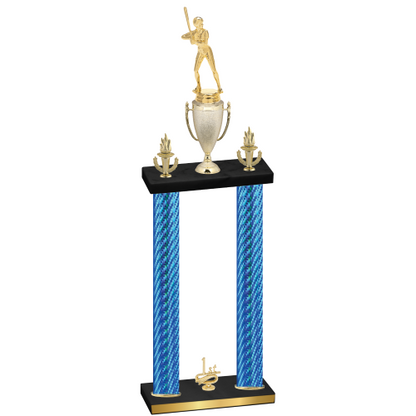 Double Blue Carbon Fiber First Place Softball Trophy