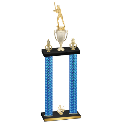 Double Blue Carbon Fiber Fourth Place Softball Trophy